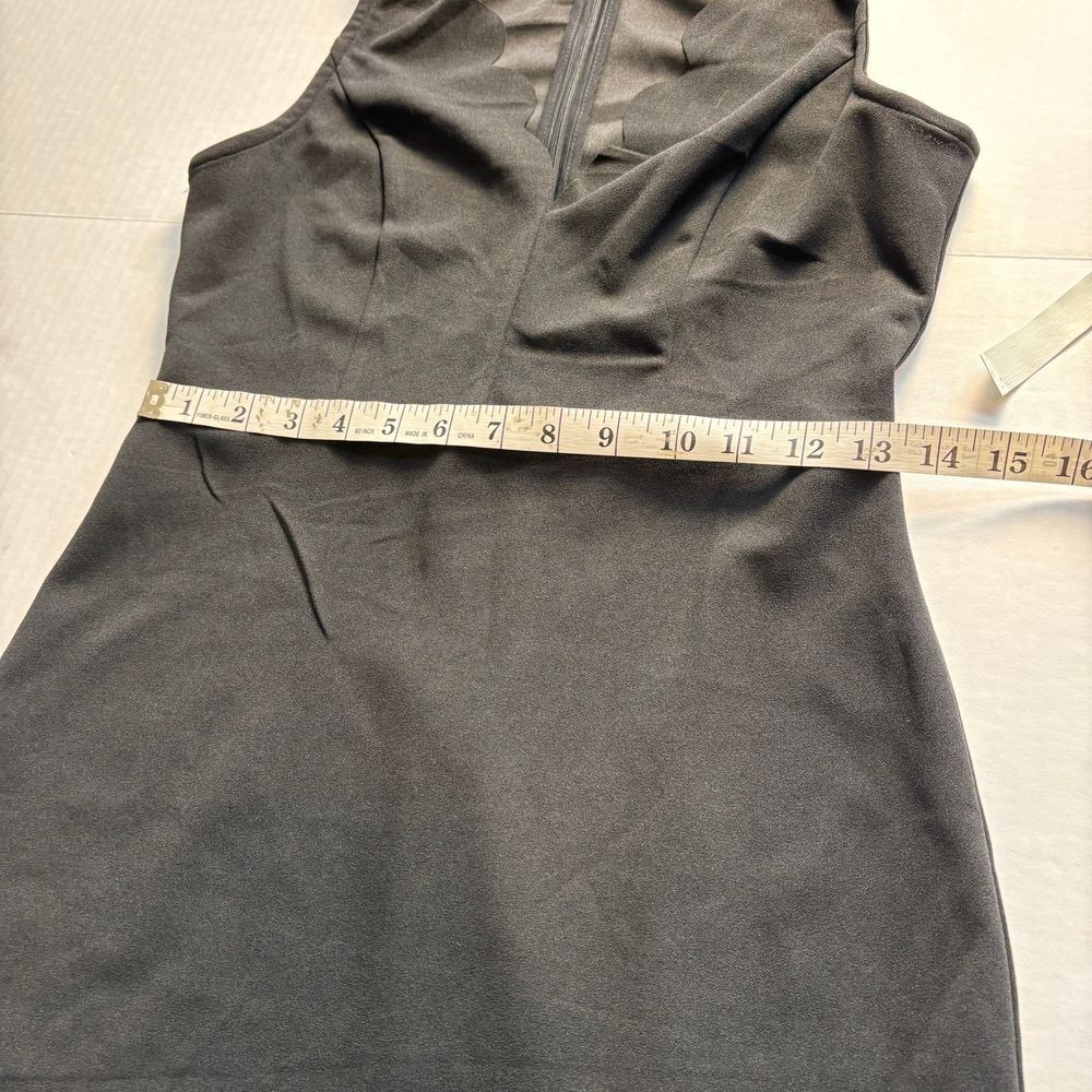 CUPSHE Black Scalloped V-Neck Sleeveless Bodycon Mini‎ Dress with Side Slit nwt - Picture 8 of 12